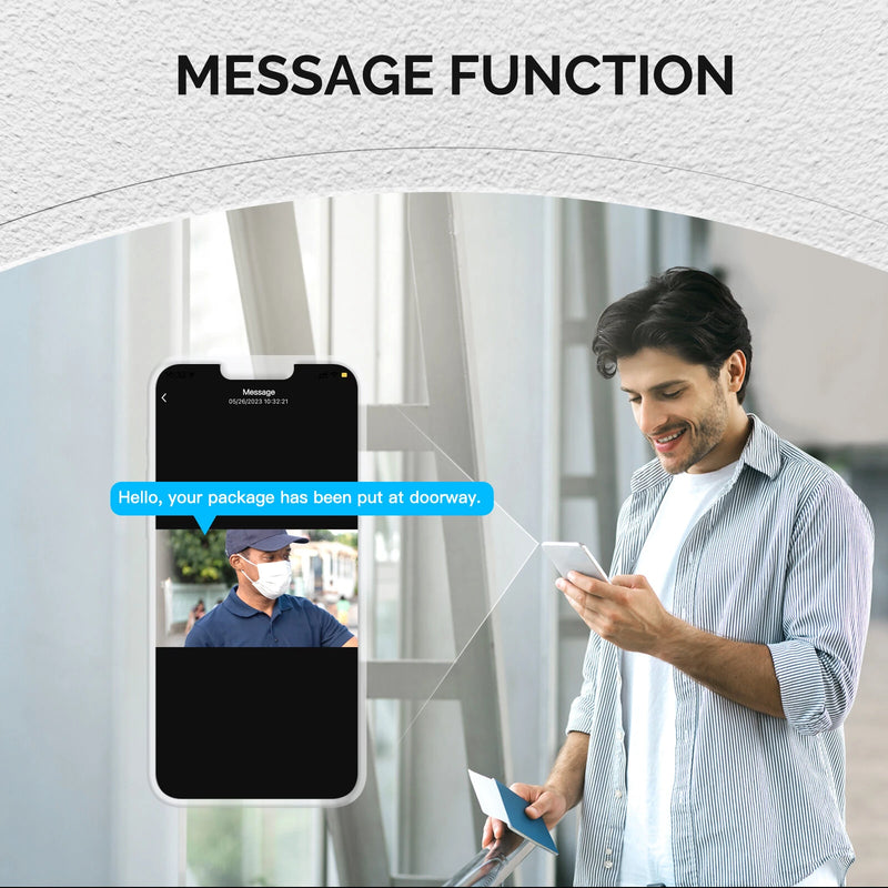 MoesHouse Tuya Smart WiFi Video Doorbell 1080P HD 140 Wide Angle Motion Detection 2-Way Audio IP65 Waterproof 5000mAh Battery Alexa Cloud SD Storage Wireless Chime Visual Door Bell