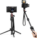 MT-10 Mini Aluminum Tripod Projector Stand 2 Section Tabletop Tripode with Gimbal Ball Head for SLR DSLR Camera Phone Photography Travel Tripe Holder