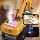 Y1803 1/20 13CH 2.4G RTR Alloy RC Excavator Car Vehicle Model With Colorful Lights Music Effects Spray for Children