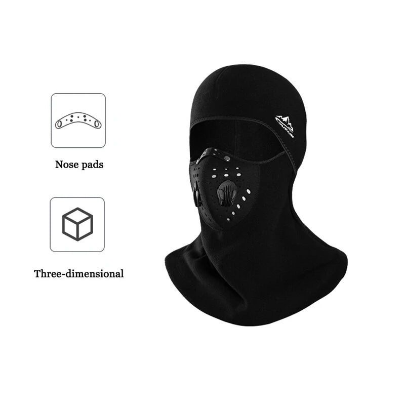 Golovejoy Winter Warm Cycling Helmet Hi-tech Breathable Fabric Soft Windproof Face Mask for Riding Hiking Skiing Camping