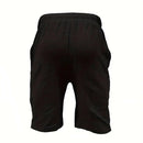 Men's Summer Cotton Linen Shorts Breathable Solid Black Drawstring Plus Size Beach Shorts Lightweight Casual Short Pants for Men Comfortable
