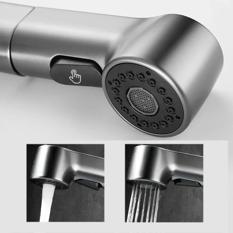 2 Water Mode Kitchen Faucet Pull Out Faucet Liftable Pull Out Sprayer for Bathroom Kitchen Sink Anti-splash Hot & Cold Dual Control
