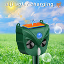 AGSIVO Solar Animal Repeller Ultrasonic Animal Repellent with PIR Motion Sensor and LED Flash Light For Cat / Mole / Dog / Squirrel / Deer / Fox