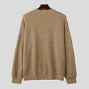 INCERUN Men's Oversized Knitted Sweater Digital Print Long-Sleeve Crew Neck Top Male Large Size S-5XL