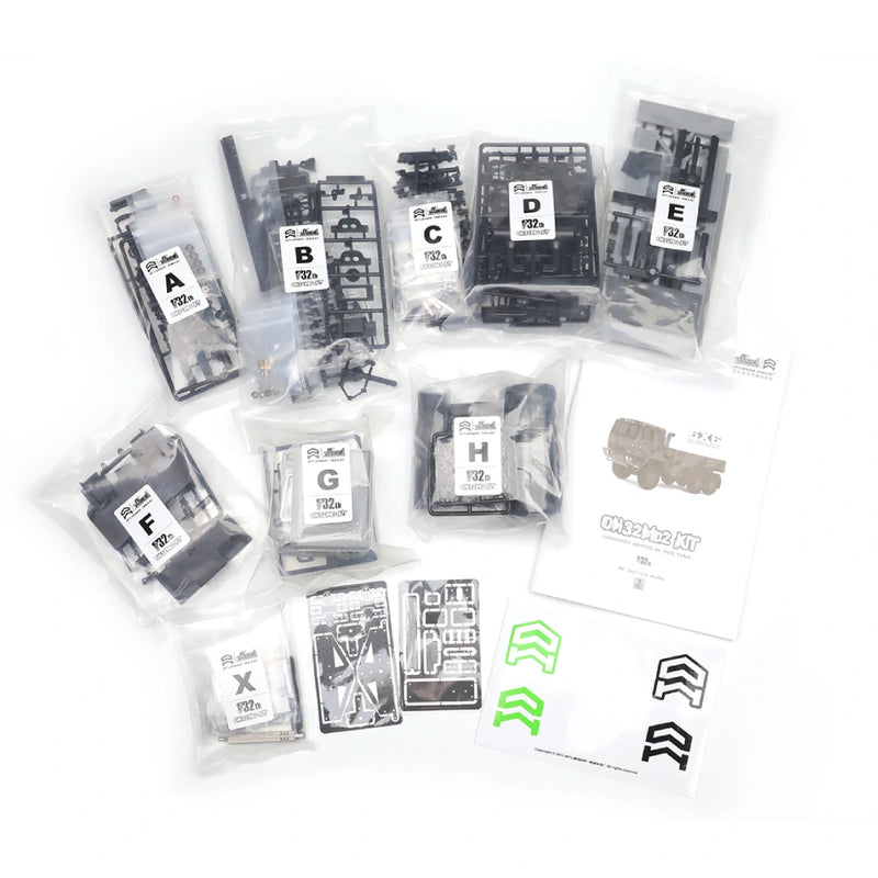 Orlandoo OH32M02 KIT 1/32 6WD DIY RC Car Unpainted Grey Tractor Full Leaf Spring Military Truck Vehicles Models