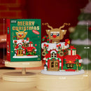 Christmas Elk Deer Santa Claus Building Blocks City Snow House Xmas Tree Decor. Bricks with Light Set Toys for Children Kids Gift