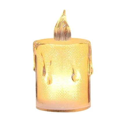 24pcs LED Crystal Candle Lights Candles Lit Flameless Candles Pillars Flickering Candles Night Lit Homecoming Party Ramadan Wedding Christmas Decoration