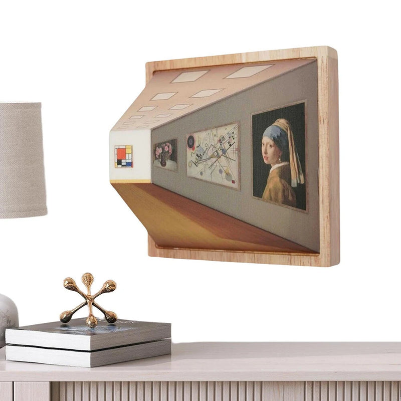 Naked Eye 3D Visual LED Wall Art with LED Lights with Stand Night Light with 3 Lighting Effects Wall Mounted Atmosphere Light for Living Room