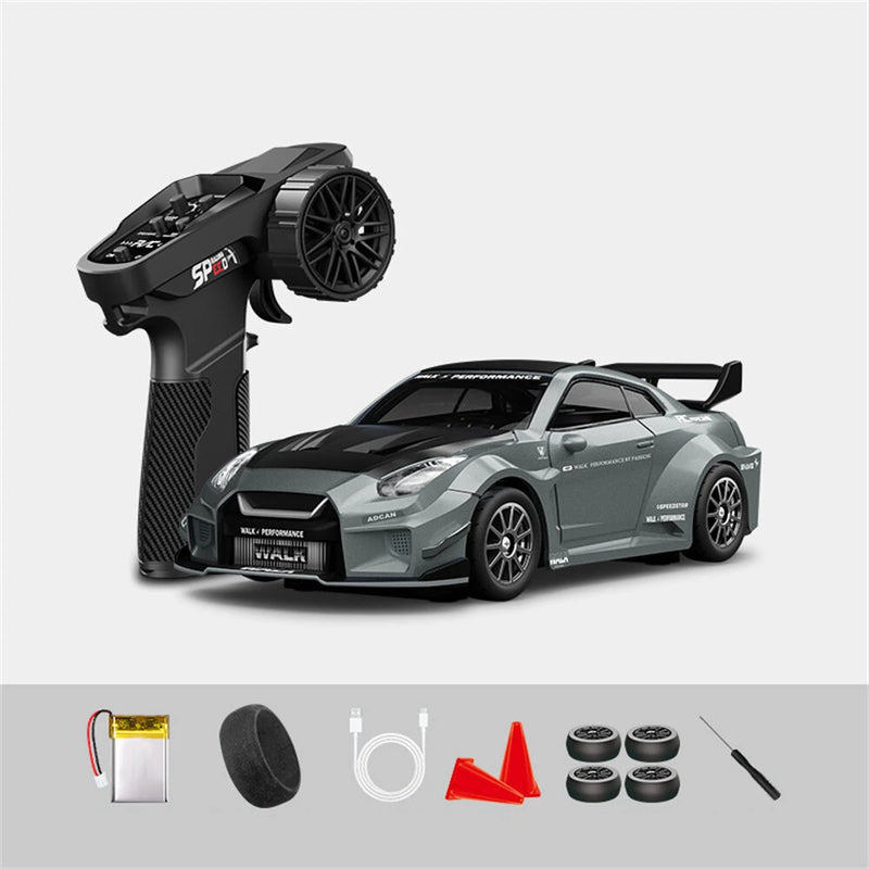 Hstar D43-02 RTR 1/43 2.4G 4WD Drift RC Car Gyro Mini Full Proportional Alloy Body Shell LED Light Remote Control High-Speed Motor On-Road Racing Vehicle Model Boys Gifts Toys