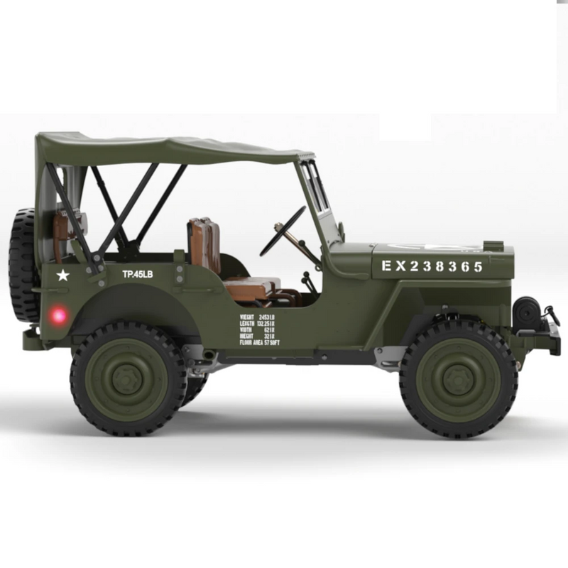 HG TRASPED HG4-58 RTR 1/14 2.4G 4WD RC Car Willys Military Truck for Jeep Off-Road Climbing LED Light Sound Winch Two Speed Metal Frame Rock Crawler Full Proportional Vehicles Models Toys