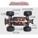 Remo Hobby 1431/1435 RTR 1/14 2.4G 4WD 45/50km/h Brushed/Brushless RC Car Monster Off-Road Truck Metal Chassis Drive Shaft LED Light High Speed Vehicles Models Toys Ultimate Edition