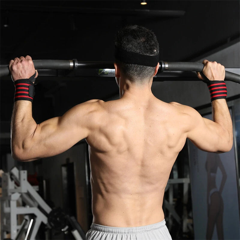 1 Pair Sport Wristband Adjustable Wrist Support Brace Straps Extra Strength Weight Lifting Wrist Wraps Bandage Fitness Gym Training for Preventing Injury