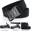 TUSHI 125cm Quick Release Tactical Belt Men Metal Buckle Nylon Elastic Girdle for Military Training Hiking Outdoor Work
