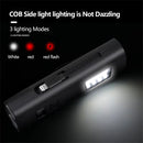 BIKIGHT 400LM 3000mAh Type-C Charging Bicycle Headlight 3 Gears COB Side Light Battery Level Display Waterproof Power Bank Front Bike Light for Night Riding