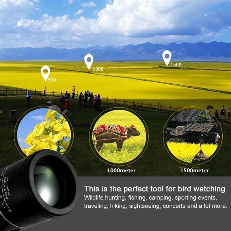 IPRee 16x52 Monoculars HD Powerful Long Distance Field of View Image Stabilization Waterproof For Wildlife Observation Hiking