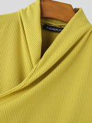 INCERUN Mens Solid Color Design Crossover V-neck Soft Tanks