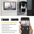 7 inch 1080P Tuya WiFi Video Intercom Doorbell System APP Remote Unlock Night Vision IP55 Waterproof Wireless Visual Doorbell with LCD Monitor for Home Apartment Security