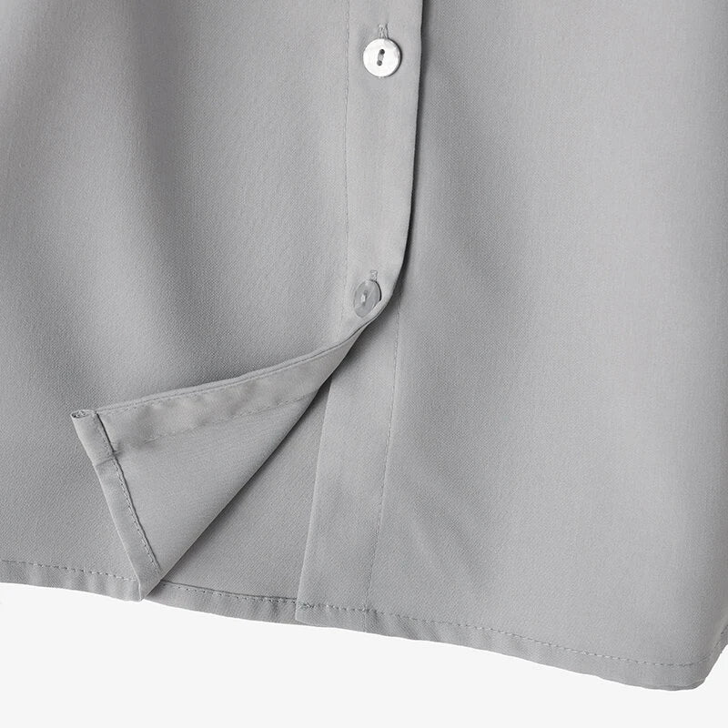 ZANZEA Women's Blouse Commute New Fashion Lantern Sleeve V-Neck Lapel Solid Office Top Shirt