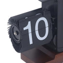 Retro Mechanical Flip Clock Square Wooden Base 24-Hour Retro Style Flip Down Clock Desk Decoration Multifunctional Flip Desk Clock Walnut Wood Construction for Home/Office Decor
