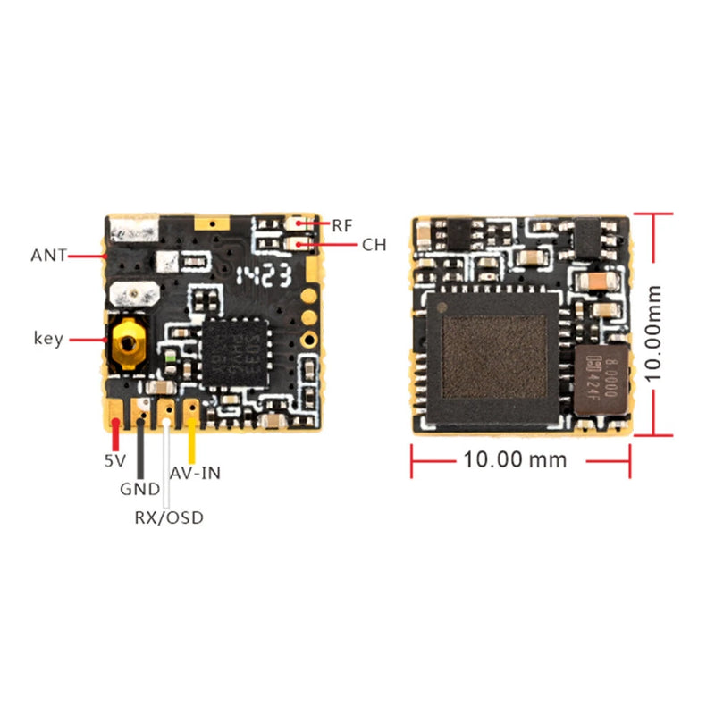 Ultra-small Size PandaRC NANO25 25mW 40CH IPEX Micro VTX 5V FPV Transmitter Support OSD Parameter Adjustment Image Transmission for Micro FPV Racing Drones