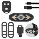 West Biking Smart 2-in-1 Bicycle Rear Light Wireless Remote Control 5 Light Modes Turn Signal Lights Bike bell horn Cycling Mini Taillight for Night Riding