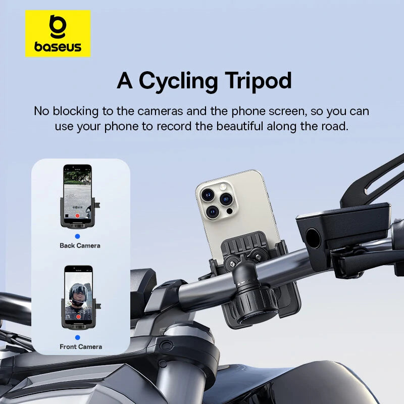 Baseus Phone Holder 5.7"-7.2" Adjustable Phone Clip Stand Shockproof Portable Bike Holder Phone Bracket for Motorcycle Bicycle