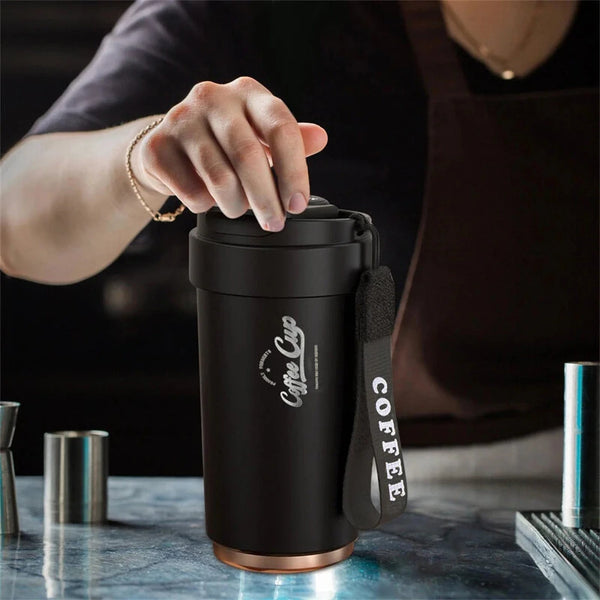 IPRee 450ml Ceramic Coffee Mug Temperature Display Thermos Cup 316 Stainless Steel Water Cup Portable Heat Preservation