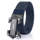 TUSHI Strong Metal Automatic Buckle Black Belt Wear-resistant Tough 125cm Nylon Belts For Men Breathable Canvas Designer Belt Training