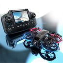 XKJ K100 MAX MINI WiFi FPV with LCD Screen Controller HD Dual Camera Optical Flow Hover Dazzling Lights Circle Protection Kids Gifts 2.4G 4CH 6-Axis Remote Control RC Toys Drone Quadcopter RTF