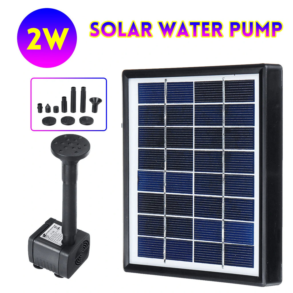 2W Solar Fountain Submersible Solar Water Pump Garden Fountain Submersible Pump with Suckers