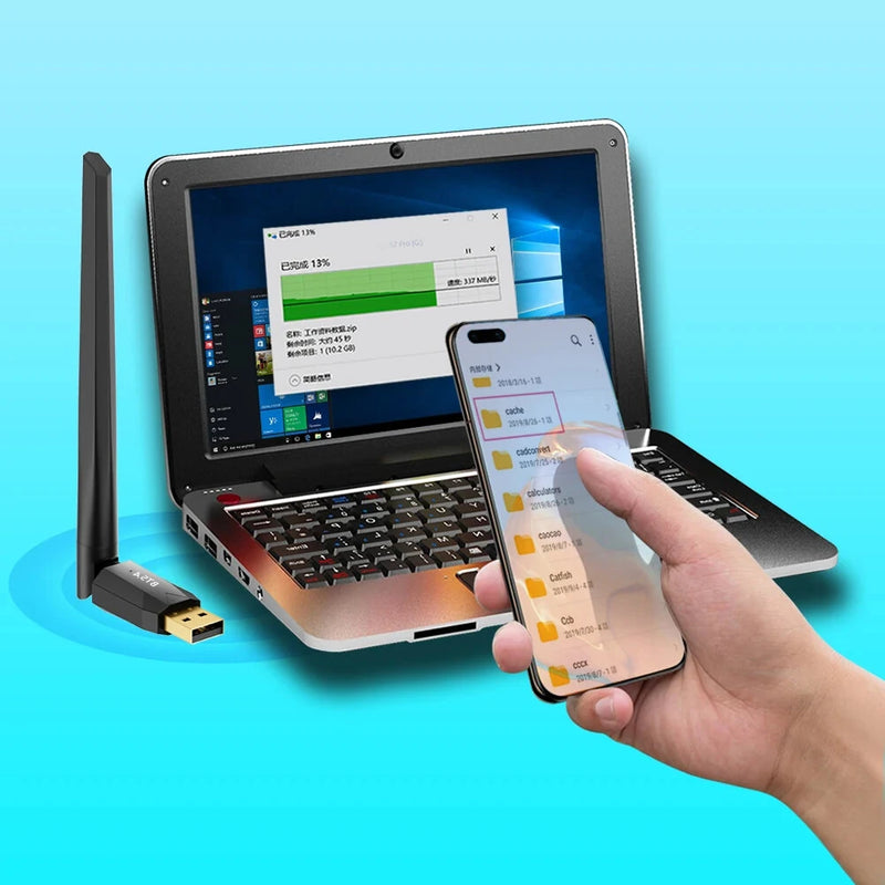 USB bluetooth 5.4  Adapter 150M Wireless Dongle Adapter Drivers Free Supports Windows 11/10/8.1/7 for PC Music Audio Receiver Transmitter