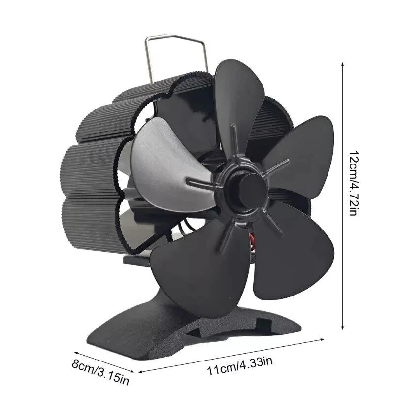 5 Blade Heat Powered Wood Stove Fan No Electricity Fireplace Fan for Wood/Log Burner/Oven Eco Friendly Wood Burn Fan-DY385A