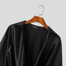 INCERUN Mens Shirts Solid Color Long Sleeve Top Shirts Summer Fashion  Stacked Neck Top Shirts Party Male Clothing