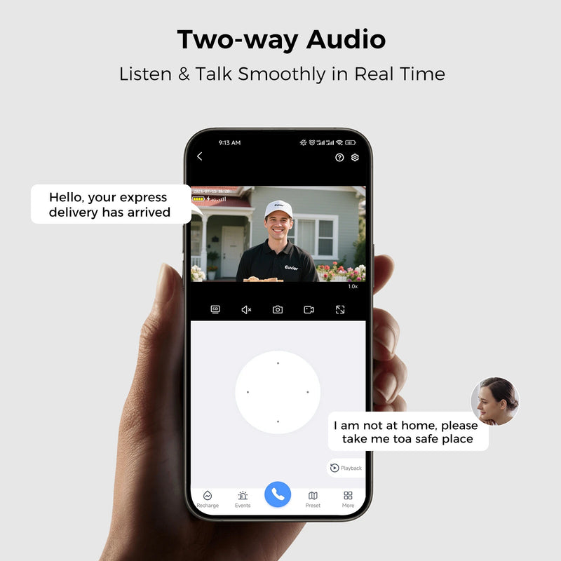 Hiseeu WTD904D 4MP Pixels Solar Powered Wireless WIFI IP Camera with Color Night Vision PIR Motion Alerts 5200mAh Battery Low power consumption IP66 Waterproof Security Camera