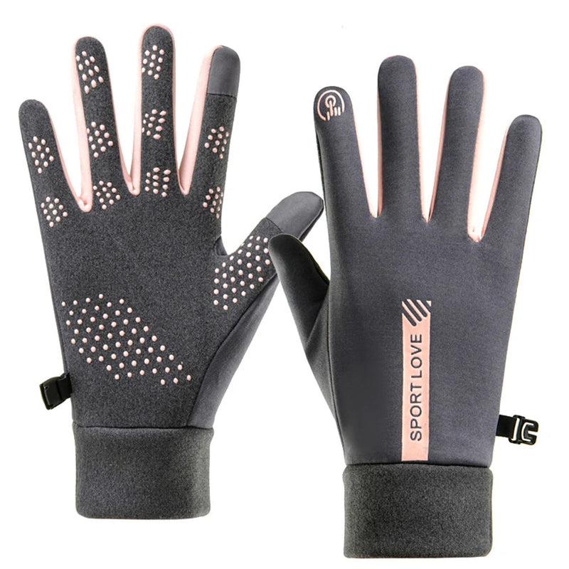 XANES Winter Gloves for Women Fleece-Lined Windproof Warm Touchscreen-Compatible Anti-Slip Cycling Gloves for Skiing Hiking Outdoor Sports
