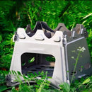 Portable Outdoor Wood Camping Barbecue Wood Stove Camping Portable Folding Card Stove Titanium Alloy Stove Titanium