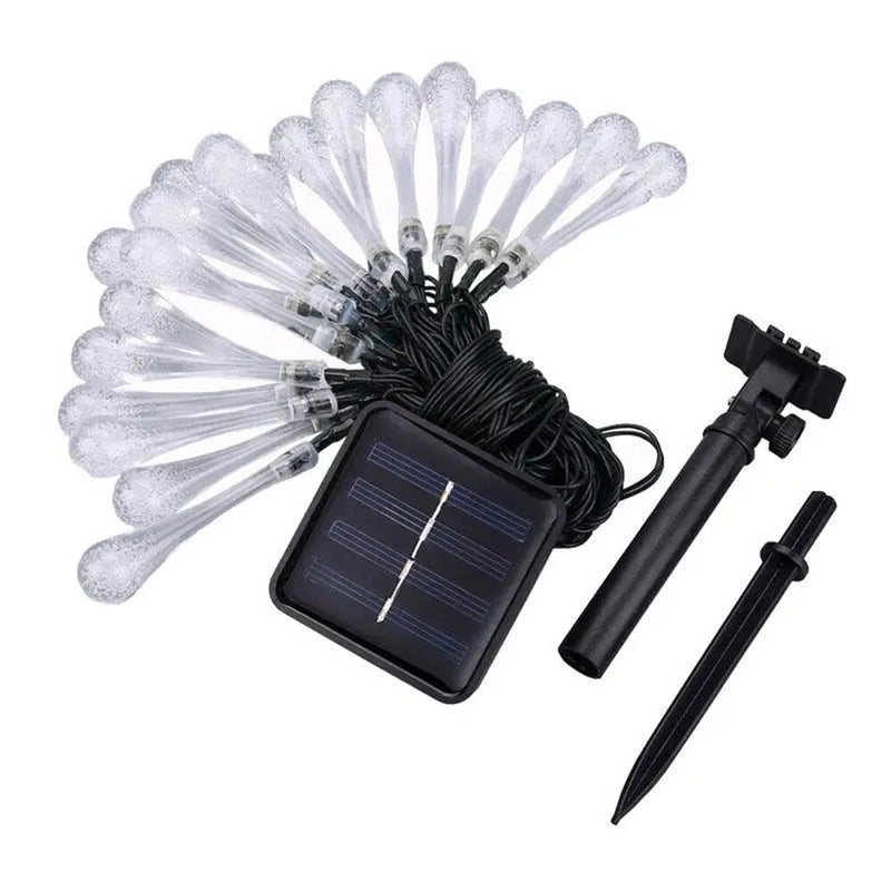 IPRee 7 Meter/50 LED Solar Droplet Lights String Outdoor Waterproof Garden Lawn Paths Fencing Wedding Party Holiday Decora Solar Powered Light