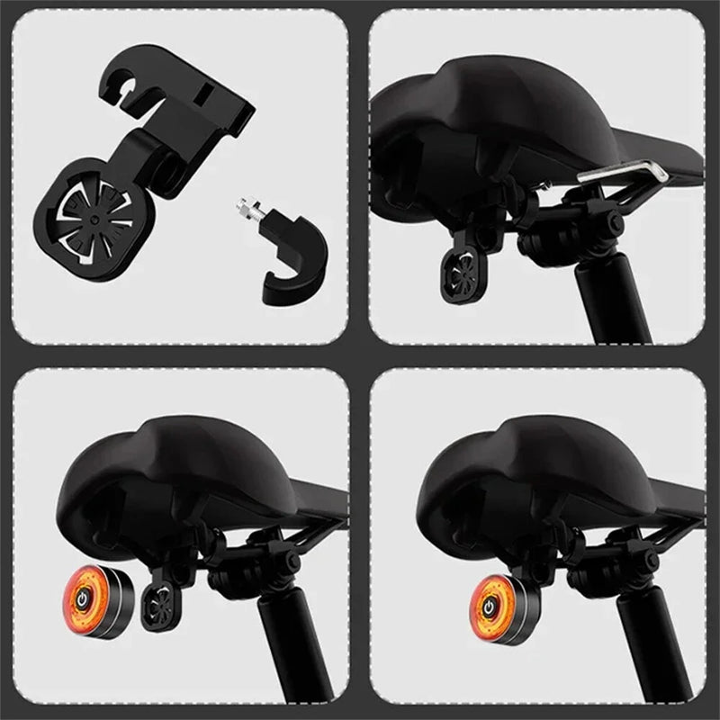 BIKIGHT Smart Brake Sensing Bike Taillight 4 Light Modes Type-C Rechargeable Waterproof Dustproof Bicycle Rear Light for MTB Road Night Riding Safety