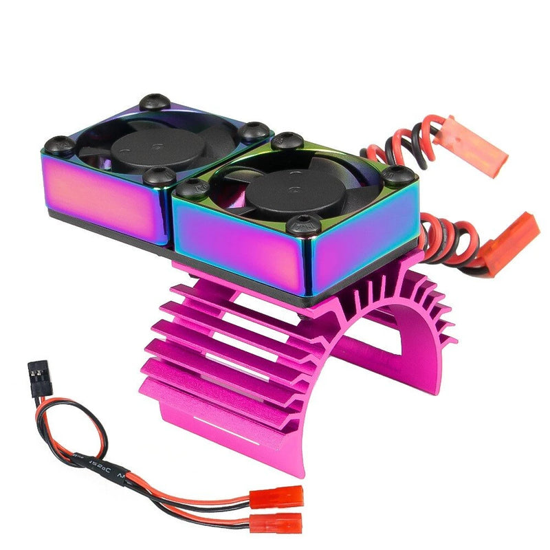 Upgraded Metal Motor Cooling Dual Fan Heatsink Radiator for 36mm 380 540 550 3650 Brushed Brushless Engine RC Cars Vehicles Models Spare Parts