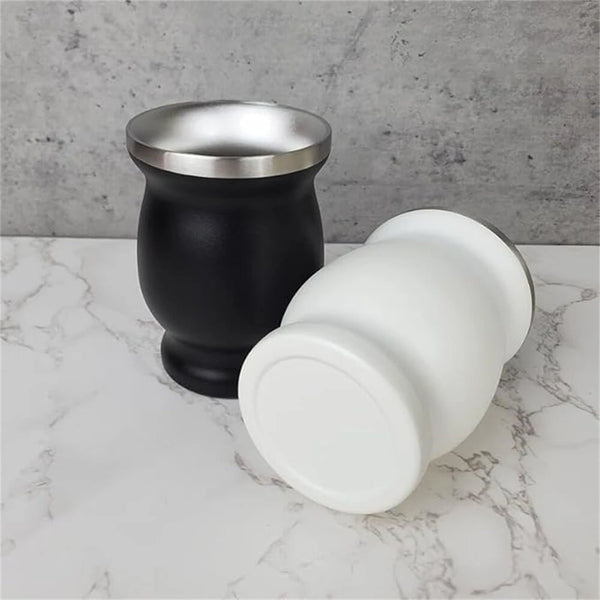 8oz Tea Yerba Mate Cup 304 Inox Double-Wall Insulated Vacuum Stainless Steel Mate Straw Tea Coffee Set With Spoon Brush Bombilla