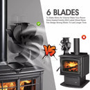 IPRee 6 Blades Heat Powered Stove Fan Black Fireplace Fan Log Wood Burner Eco-fan Quiet Home Fireplace Fan Efficient Heat Distribution