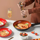 IPRee 2pcs/pack Wooden Salt And Pepper Grinder Set Solid Acacia Wood Crafted Adjustable Coarseness Manual Grinder with Mill Tray & Spoon