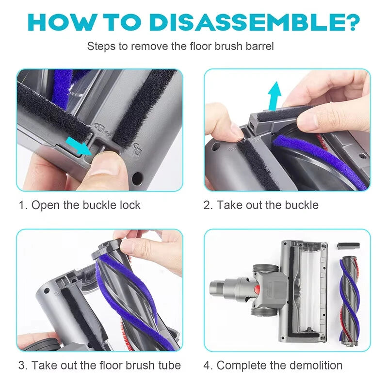 Vacuum Cleaner Brush, Floor Cleaning Tool, Electric Turbine, Replacement Parts for Dyson V7, V8, V10, V11