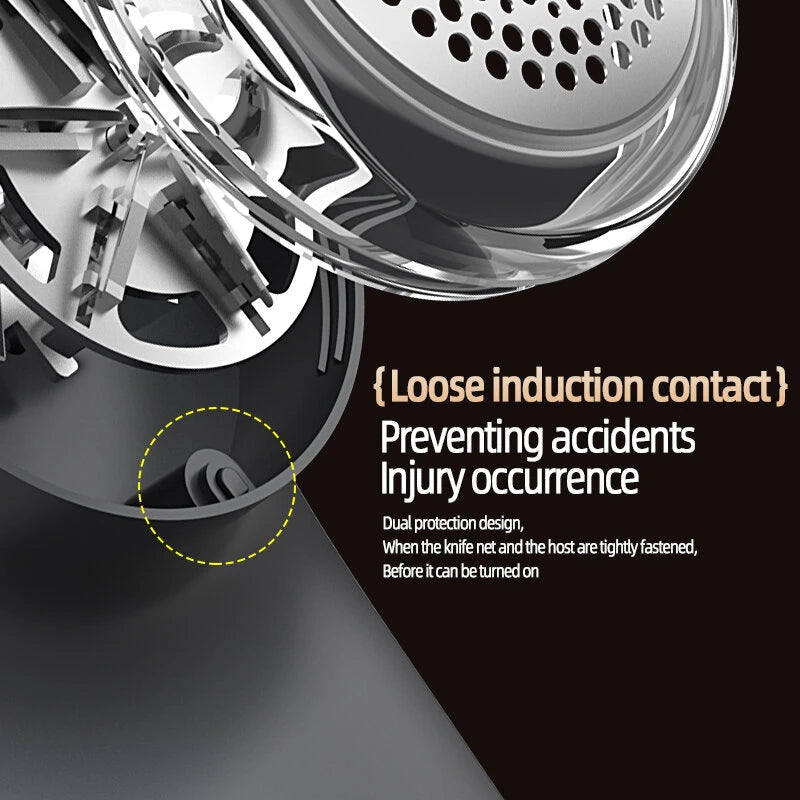 Intelligent Digital Display Fabric Shaver Hair Ball Trimmer Portable Lint Remover with 6 Blade Cutter Head Type C Fast Charging