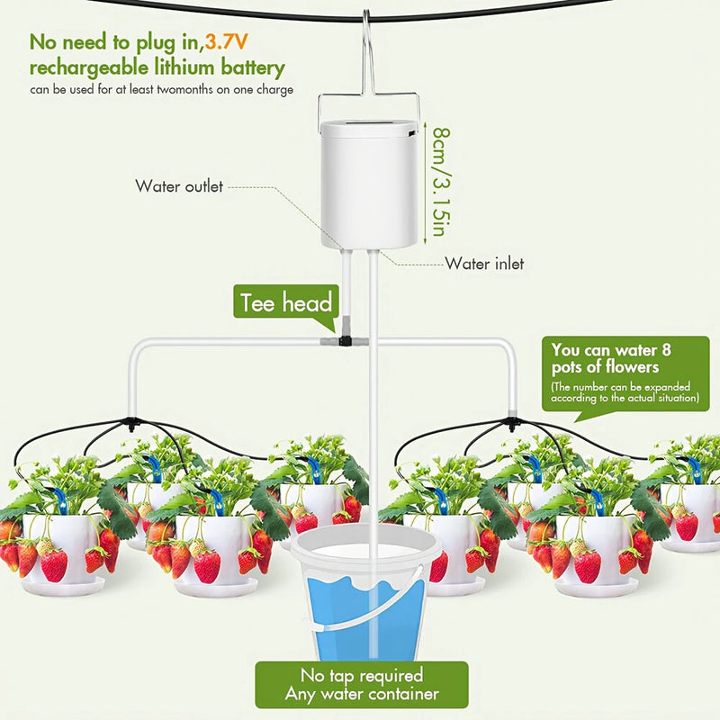 4 Adjustable Drip Arrow Intelligent Automatic Watering Machine Watering Device Timing Artifact Potted Garden Plant Spray Drip Irrigation