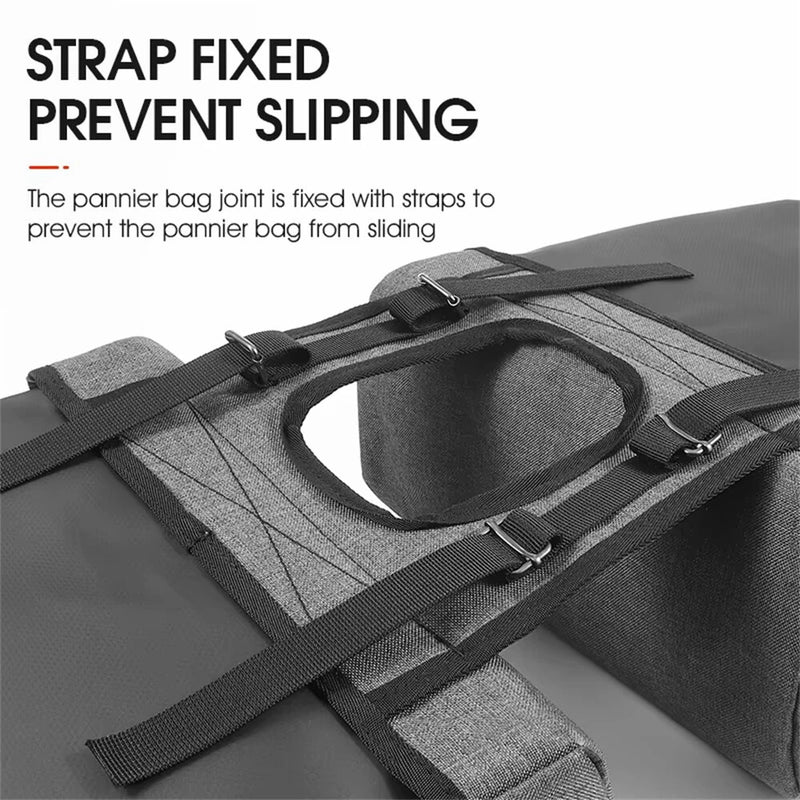 WEST BIKING 35L Bicycle Pannier Bag Waterproof 300D Polyester Sturdy Double Side Bike Bag Anti-Scratch Night Reflective Bike Rear Bag for MTB