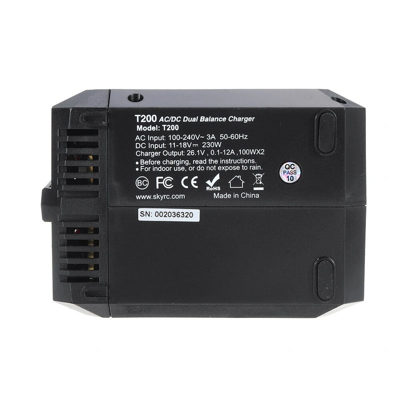 SKYRC T200 2X100W 12A AC/DC DUAL Battery Balance Charger for 1-6S Lipo/LiHV/LiFe/LiIon Battery