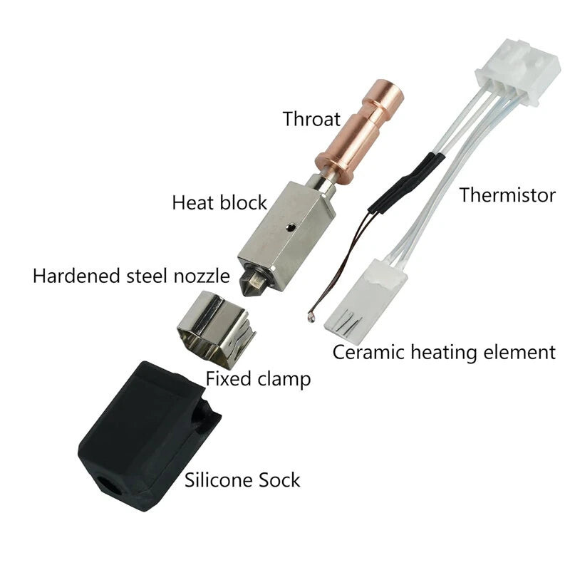 Anycubic Kobra S1 Upgrade Hotend Kit 320C High Temperature 600mm/s Print Speed 20000mm/s Acceleration Hardened Steel Nozzle for High Speed 3D Printing