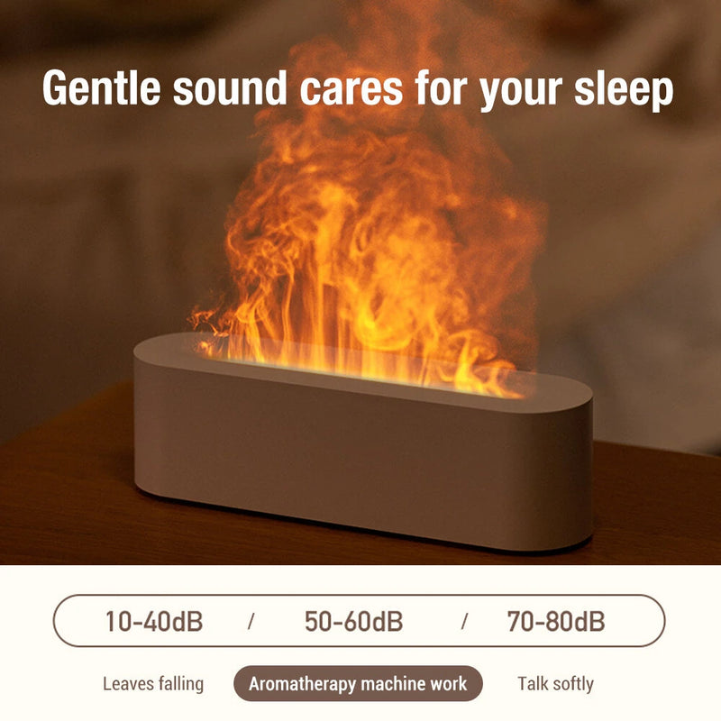Aroma Diffuser Desktop Colorful Simulation Flame Machine Aromatherapy Humidifier Lamp Led Essential Oil Flame Lamp Difusor