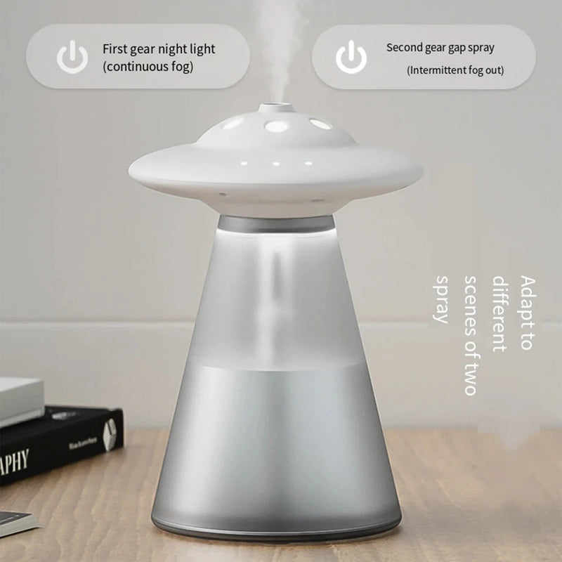 800ML Smart USB Charging UFO Humidifier Cordless Portable Air Humidifier Essential Oil Diffuser Rechargeable Perfume Aroma Mist Spayer for Car Home Plants